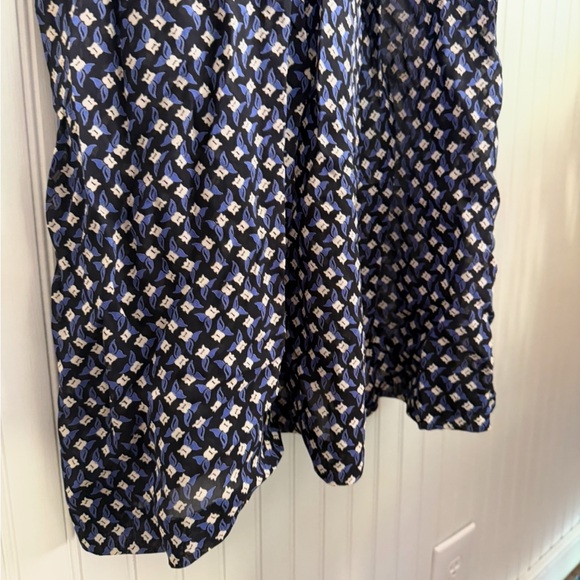 Diane Von Furstenberg Vintage Dress Size 14 Navy and White Midi Dress Silk Blend - Picture 7 of 8